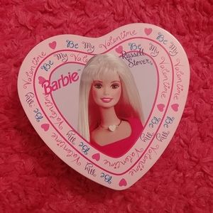 Vintage 1998 Barbie "Be My Valentine" Pink Heart Shaped Tin